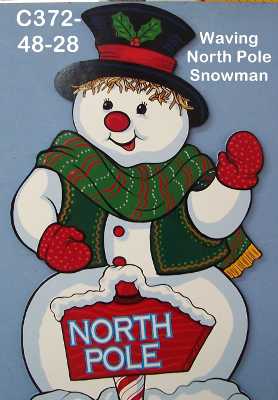 C372Waving North Pole Snowman